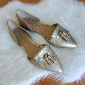 Christian Siriano gold Amelie tassel pointed flats